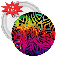 Abstract Jungle 3  Buttons (10 Pack)  by icarusismartdesigns