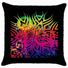 Abstract Jungle Throw Pillow Case (black) by icarusismartdesigns