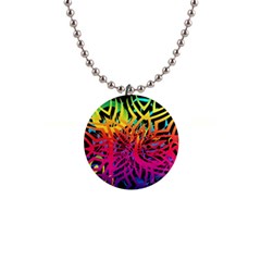 Abstract Jungle 1  Button Necklace by icarusismartdesigns