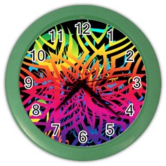 Abstract Jungle Color Wall Clock by icarusismartdesigns