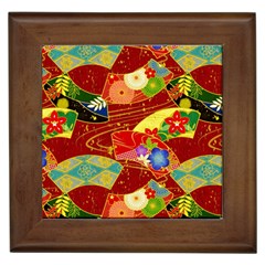 Floral Abstract Framed Tile by icarusismartdesigns