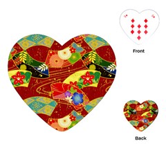 Floral Abstract Playing Cards Single Design (heart)