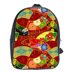 Floral Abstract School Bag (large) by icarusismartdesigns