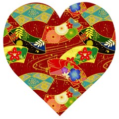 Floral Abstract Wooden Puzzle Heart by icarusismartdesigns