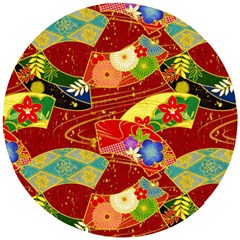 Floral Abstract Wooden Puzzle Round by icarusismartdesigns