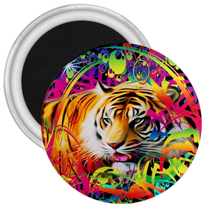 Tiger In The Jungle 3  Magnets