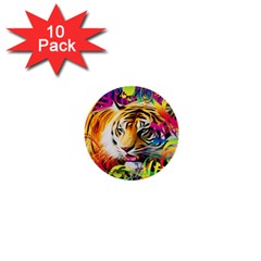 Tiger In The Jungle 1  Mini Buttons (10 pack) 