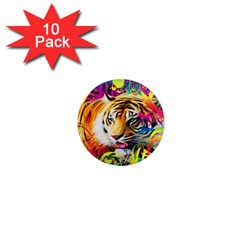 Tiger In The Jungle 1  Mini Magnet (10 pack) 