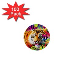 Tiger In The Jungle 1  Mini Buttons (100 pack) 