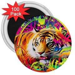 Tiger In The Jungle 3  Magnets (100 Pack) by icarusismartdesigns