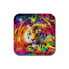 Tiger In The Jungle Rubber Coaster (Square) 