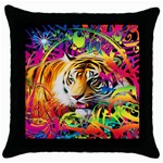 Tiger In The Jungle Throw Pillow Case (Black) Front