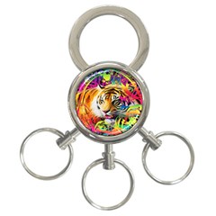 Tiger In The Jungle 3-Ring Key Chain