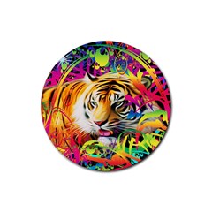 Tiger In The Jungle Rubber Coaster (Round) 