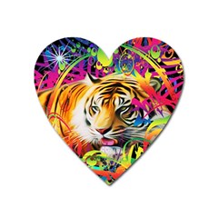 Tiger In The Jungle Heart Magnet by icarusismartdesigns