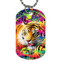 Tiger In The Jungle Dog Tag (Two Sides)