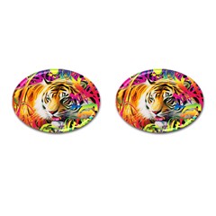 Tiger In The Jungle Cufflinks (Oval)