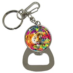 Tiger In The Jungle Bottle Opener Key Chain