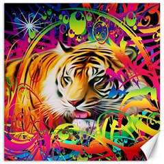 Tiger In The Jungle Canvas 12  X 12  by icarusismartdesigns