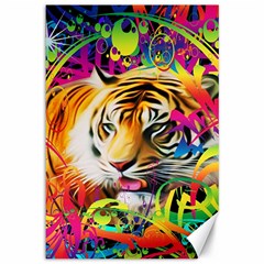 Tiger In The Jungle Canvas 12  X 18  by icarusismartdesigns