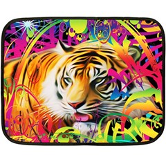 Tiger In The Jungle Double Sided Fleece Blanket (mini)  by icarusismartdesigns