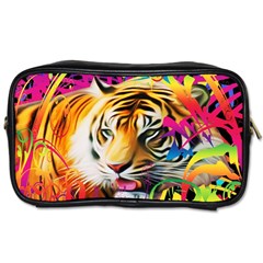 Tiger In The Jungle Toiletries Bag (one Side) by icarusismartdesigns