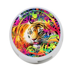 Tiger In The Jungle 4-port Usb Hub (one Side) by icarusismartdesigns