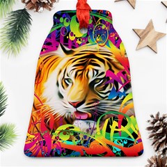 Tiger In The Jungle Bell Ornament (two Sides)