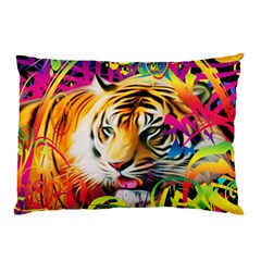 Tiger In The Jungle Pillow Case (two Sides) by icarusismartdesigns