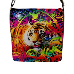 Tiger In The Jungle Flap Closure Messenger Bag (L)