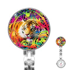 Tiger In The Jungle Stainless Steel Nurses Watch