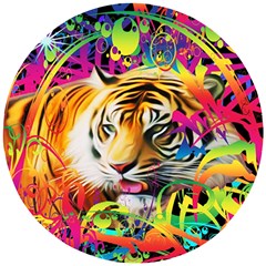 Tiger In The Jungle Wooden Puzzle Round by icarusismartdesigns