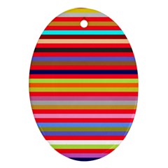 Stripes Oval Ornament (two Sides)