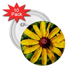 Sunflower Painting 2 25  Buttons (10 Pack)  by ExtraGoodSauce