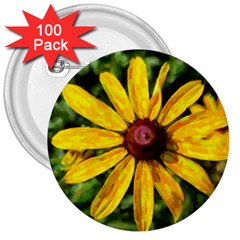 Sunflower Painting 3  Buttons (100 Pack)  by ExtraGoodSauce