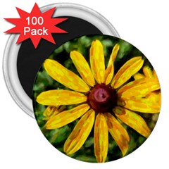 Sunflower Painting 3  Magnets (100 Pack) by ExtraGoodSauce