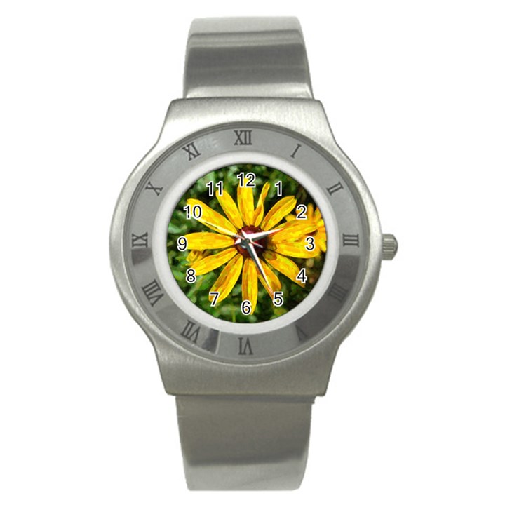 Sunflower Painting Stainless Steel Watch