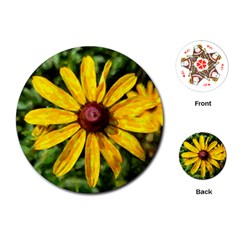 Sunflower Painting Playing Cards Single Design (round) by ExtraAwesomeSauce