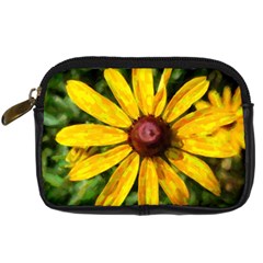 Sunflower Painting Digital Camera Leather Case by ExtraGoodSauce