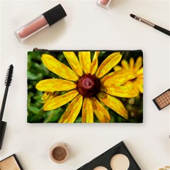 Sunflower Painting Cosmetic Bag (medium) by ExtraGoodSauce