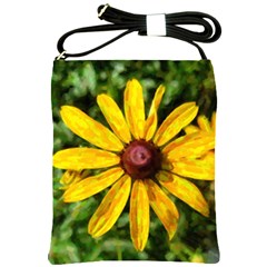 Sunflower Painting Shoulder Sling Bag by ExtraAwesomeSauce