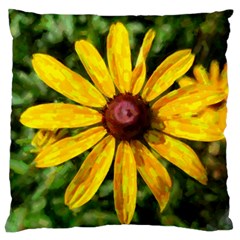 Sunflower Painting Large Cushion Case (two Sides) by ExtraGoodSauce