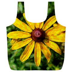 Sunflower Painting Full Print Recycle Bag (xl) by ExtraGoodSauce