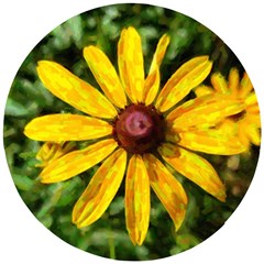 Sunflower Painting Wooden Puzzle Round by ExtraAwesomeSauce