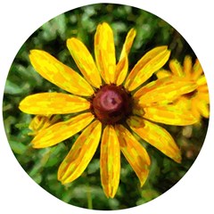 Sunflower Painting Wooden Bottle Opener (round)