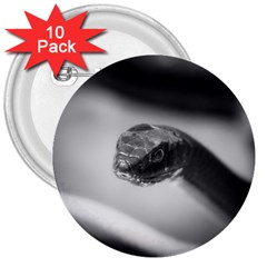 Black And White Snake 3  Buttons (10 Pack)  by ExtraGoodSauce