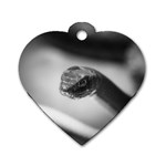 Black and White Snake Dog Tag Heart (One Side) Front