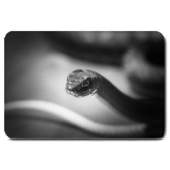 Black And White Snake Large Doormat  by ExtraGoodSauce