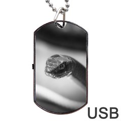 Black And White Snake Dog Tag Usb Flash (two Sides) by ExtraGoodSauce