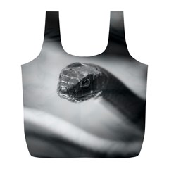 Black And White Snake Full Print Recycle Bag (l) by ExtraGoodSauce